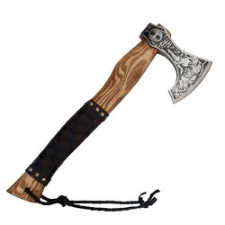 Valhalla Axe is a handcrafted Viking axe that is perfect for camping, hunting, outdoor activities, wood splitting.
