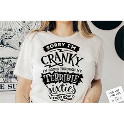 Terrible sixties svg, Sorry I'm cranky I'm in my terrible sixties svg, Funny age svg, Funny 60 shirt, Birthday shirt, So