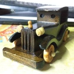 Handmade Wooden Car, Showpiece. Vintage Car, Table Craft, Fantam Car, Centrepieces, Table Decoration, working wooden car