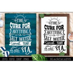 The cure for anything is salt water sweat tears or the sea svg, Beach svg, Summer svg, Beach poster svg, The sea svg, Be