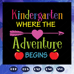 Kindergarten Where The Adventure Begins svg, kindergarten svg, kindergarten Shirt, Kinder Teacher, com to kindergarten,