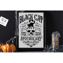 Black cat potions svg, Farmhouse Halloween SVG, Rustic Halloween svg, Farmhouse Halloween sign svg