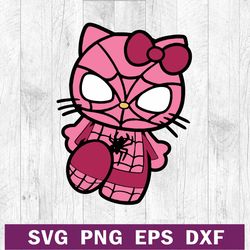Hello kitty Spider man SVG, Pink spider man SVG, Spider man chibi SVG PNG DXF file