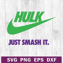 Hulk just smash it nike logo SVG, Marvel superheroes hulk SVG, Hulk nike funny SVG PNG DXF