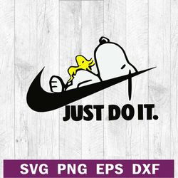 Just do it nike snoopy SVG, Snoopy peanuts nike logo SVG, Nike snoopy SVG PNG DXF