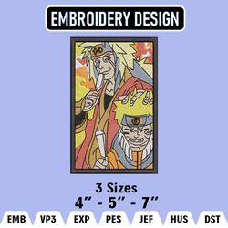 Naruto vs Jiraiya  Embroidery Files, Naruto, Anime Inspired Embroidery Design, Machine Embroidery Design
