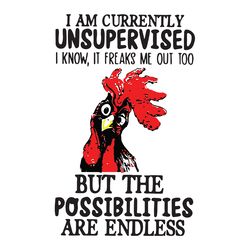 I Am Currently Unsupervised, Trending Svg, Chicken Svg, Chicken Shirt, Funny Chicken Svg, Quotes Svg, Funny Quotes, Funn