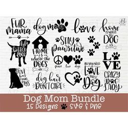 Dog svg bundle hand drawn | dog mom svg | paw svg | dog lover svg | fur mom svg | pawsitive svg | puppy svg | dog saying