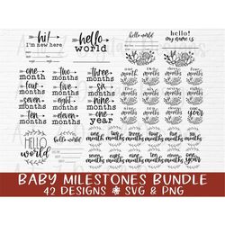 baby milestone rounds svg | baby announcement svg | hello world svg | birth stats svg | flower baby rounds svg | newborn
