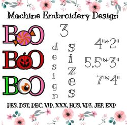 Embroidery Design Boooo Halloween Lettering