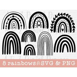 Boho rainbow svg bundle | rainbow svg | rainbow clipart | rainbow with heart svg | boho svg | pastel rainbow svg | rainb