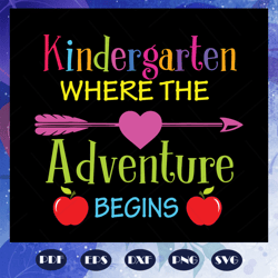 Kindergarten Where The Adventure Begins, kindergarten svg, kindergarten gift, teacher svg, teacher gift, trending svg Fo