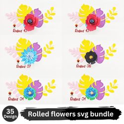 Rolled flowers svg bundle 35 Designs PNG, SVG, EPS, SVG
