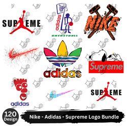 Nike - Adidas - Supreme Logo Bundle 120 Designs PNG, SVG, EPS, SVG