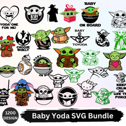 Baby Yoda SVG 1200 Designs PNG, SVG, EPS, SVG