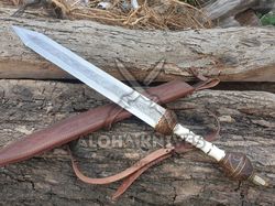 Gladius Hispaniensis handmade roman or maximus sword totally hand engraved perfect gift item wedding item.