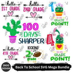 Back To School SVG Mega Bundle 2600 Designs PNG, SVG, EPS, SVG