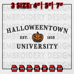 Halloweentown University Embroidery files, Halloween Embroidery Designs, Spooky Pumpkin Machine Embroidery Pattern