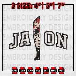 Jason Voorhees In Knife Embroidery files, Horror Characters Embroidery Designs, Halloween Machine Embroidery Pattern