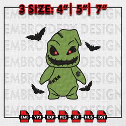 Oogie Boogie Embroidery files, Nightmare Before Christmas Embroidery Designs, Machine Embroidery Pattern