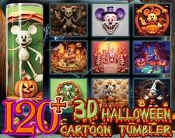 Hot 3D Styles Halloween Character For Straight & Tapered Tumbler Design Bundle, New 3D 20 oz Horror Cartoon Skinny Tumbl