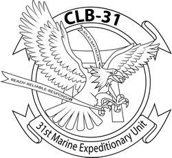 CLB-31 MARINE EXPEDITIONARY UNIT BADGE LINE ART VECTOR FILE Black white vector outline or line art file