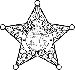 FLORIDA  SHERIFF BADGE BREVARD COUNTY VECTOR FILE Black white vector outline or line art file