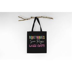 Boat Waves Sun Rays Lake Days Tote Bag, Tote Bag Gift, Summer Tote Bag, Reusable Bag, Vacation Tote Bag, Grocery Bag, Ho