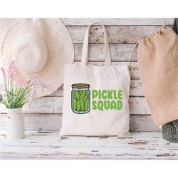 Pickle Squad Tote Bag, Book Bag, Personalized Tote, Pickle Lover Tote Bag, Shopping Tote Bag, Homestead Tote Bag, Gift F