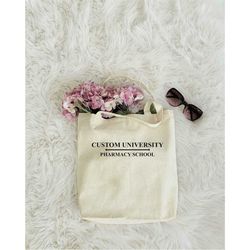 Custom University Tote Bag, Book Bag, Personalized Tote, Custom University Tote Bag, Shopping Tote Bag, Personalized Col