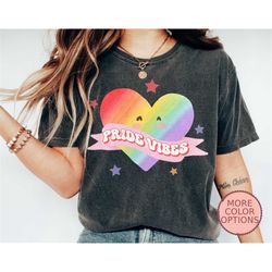 Pride Vibes Shirt, Rainbow Heart T-Shirt, LGBT Support Clothing, Pride Gift Ideas, Pride Month Tees (AP-PRI91)