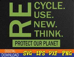 Recycle Reuse Renew Rethink Protect Our Planet_Earth_Day Svg, Eps, Png, Dxf, Digital Download
