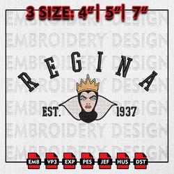 Regina Queen Est Halloween Embroidery files, Disney Halloween Embroidery Designs, Snow White Machine Embroidery Pattern