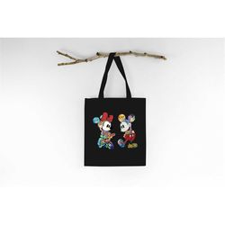 Vintage Mickey Minnie Tote Bag, Disney Characters Tote Bag, Disney Vacation Bag, Disneyworld Tote Bag, Disneyland Bag, D
