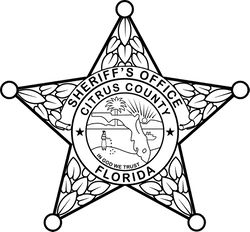 FLORIDA  SHERIFF BADGE CITRUS COUNTY VECTOR FILE Black white vector outline or line art file
