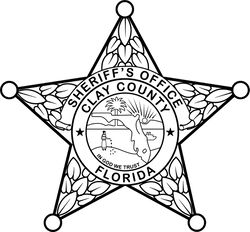FLORIDA  SHERIFF BADGE CLAY COUNTY VECTOR FILE Black white vector outline or line art file
