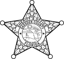 FLORIDA  SHERIFF BADGE GADSDEN COUNTY VECTOR FILE Black white vector outline or line art file