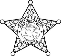 FLORIDA  SHERIFF BADGE HIGHLANDS COUNTY VECTOR FILE Black white vector outline or line art file