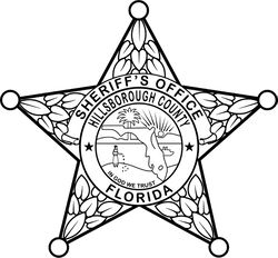 FLORIDA  SHERIFF BADGE HILLSBOROUGH COUNTY VECTOR FILE Black white vector outline or line art file