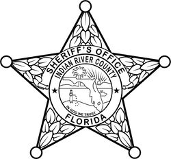 FLORIDA  SHERIFF BADGE INDIAN RIVER COUNTY VECTOR FILE Black white vector outline or line art file