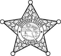FLORIDA  SHERIFF BADGE JEFFERSON COUNTY VECTOR FILE Black white vector outline or line art file