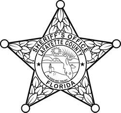FLORIDA  SHERIFF BADGE LAFAYETTE COUNTY VECTOR FILE Black white vector outline or line art file