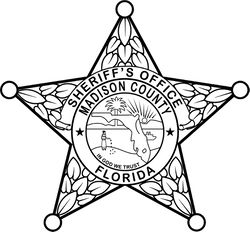 FLORIDA  SHERIFF BADGE MADISON COUNTY VECTOR FILE Black white vector outline or line art file