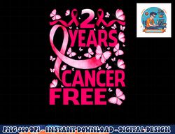 2 Years Breast Cancer Free Survivor Butterfly T-Shirt copy