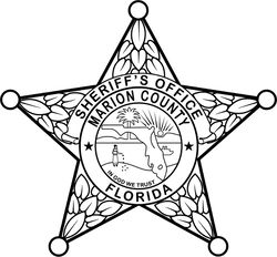 FLORIDA  SHERIFF BADGE MARION COUNTY VECTOR FILE Black white vector outline or line art file