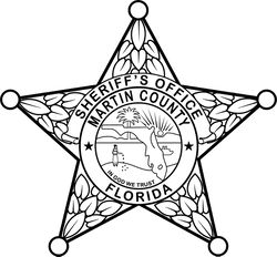 FLORIDA  SHERIFF BADGE MARTIN COUNTY VECTOR FILE Black white vector outline or line art file