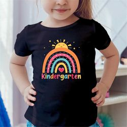 Hello Kindergarten Rainbow Shirt, Back to School Shirt, Kindergarten Tee, Kindergarten Outfit, First Day of School Gift