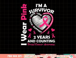 2 Years Cancer Free I Wear Pink I'm A Breast Cancer Survivor T-Shirt copy
