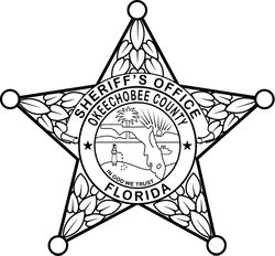 FLORIDA  SHERIFF BADGE OKEECHOBEE COUNTY VECTOR FILE Black white vector outline or line art file