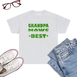 Grandpa Mows Best Lawn Mowing Funny Vintage Premium T-Shirt
